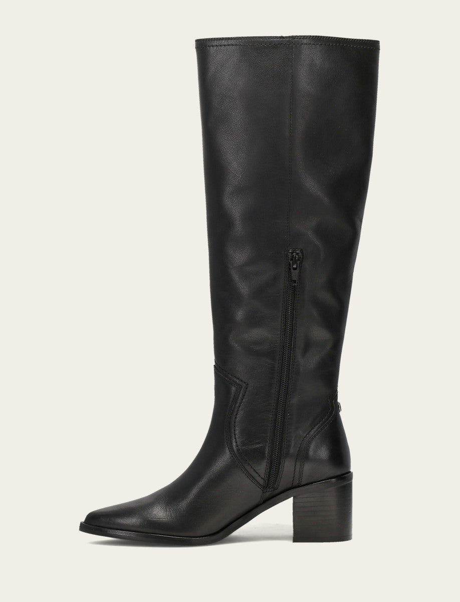 Frye Women's Black Sadie Softy Tall Wide Calf Boot / Black