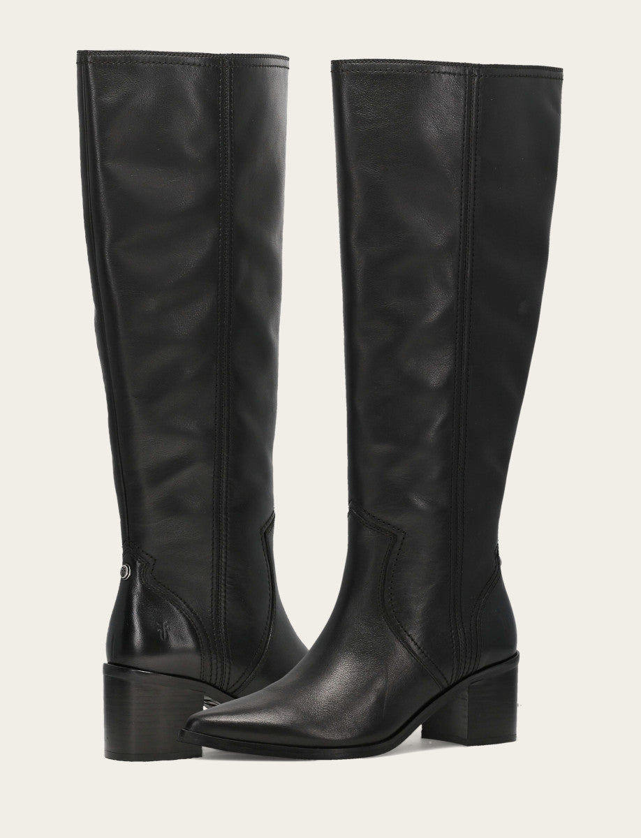 Frye Women's Black Sadie Softy Tall Wide Calf Boot / Black