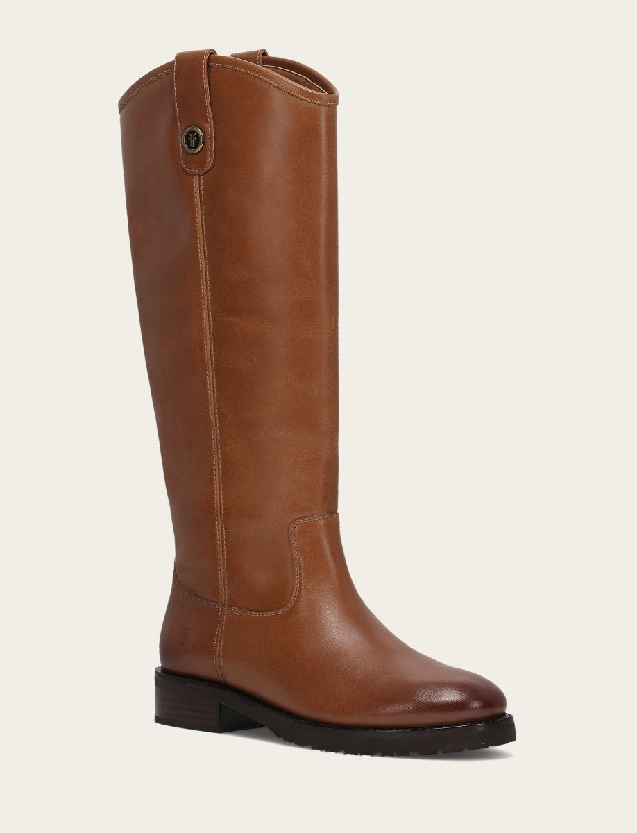 Frye Women's Tan Melissa Lug Button Tall Boot / Tan