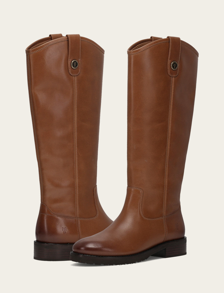 Frye Women's Tan Melissa Lug Button Tall Boot / Tan