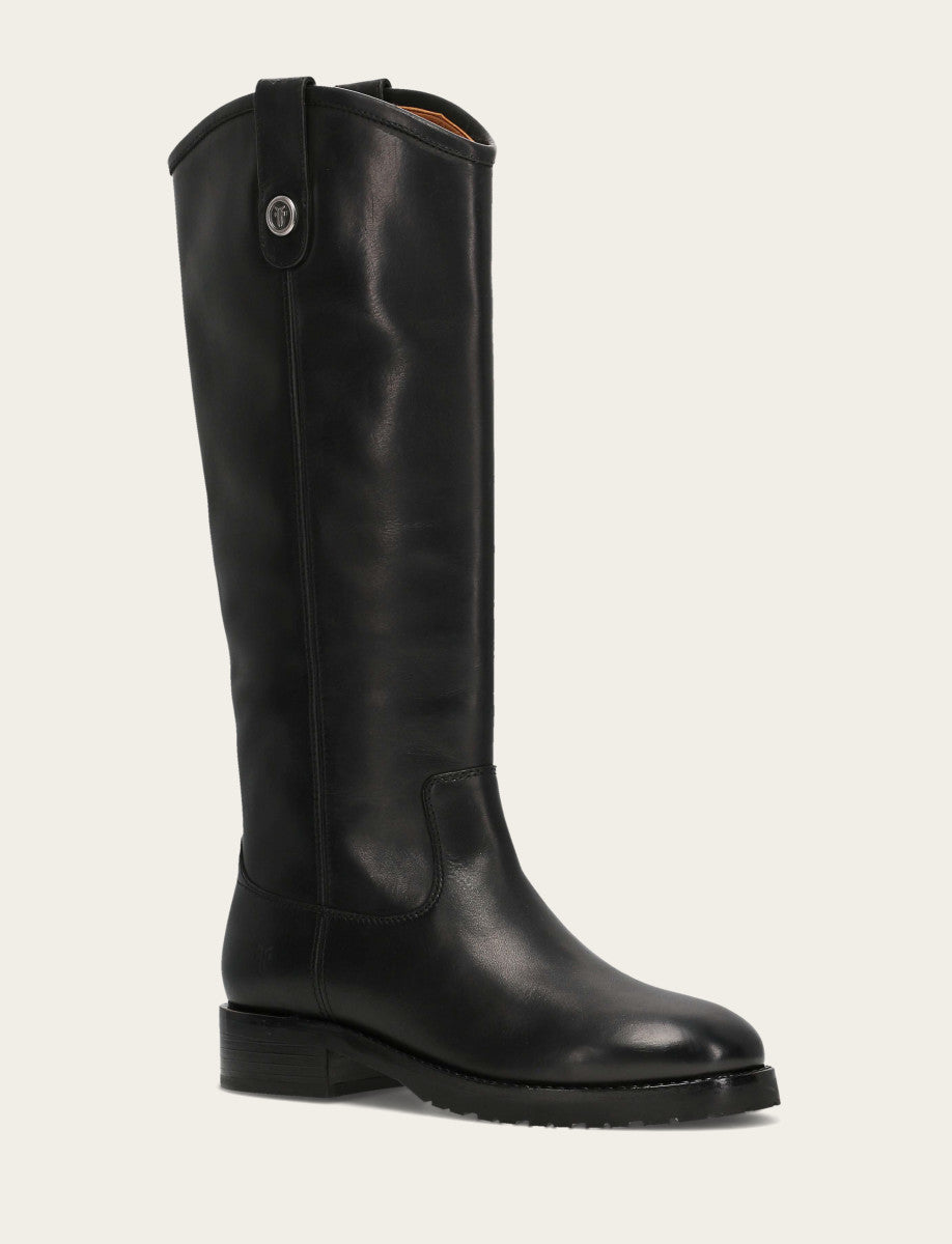 Frye Women's Black Melissa Lug Button Tall Boot / Black