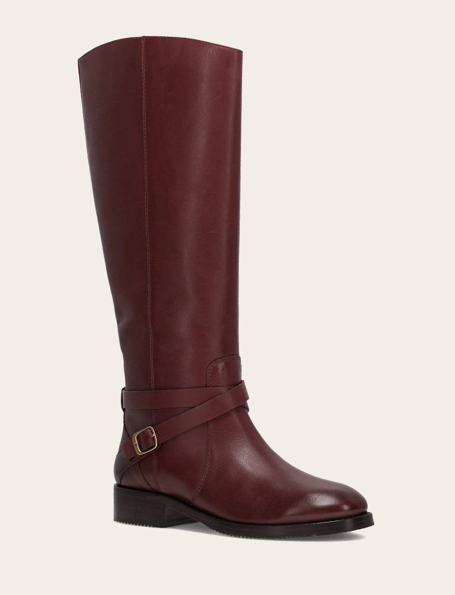 Frye Women's Merlot Melissa Belted Riding Boot / Merlot
