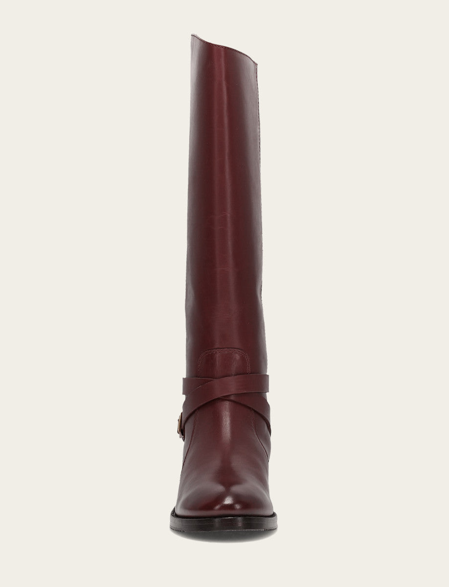 Frye Women's Merlot Melissa Belted Riding Boot / Merlot