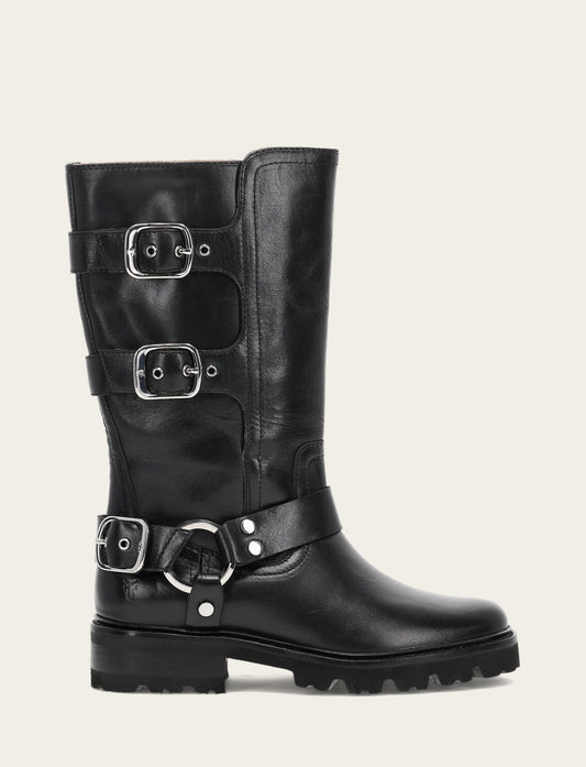 Frye Women's Black Olivia Moto Mid Boot / Black