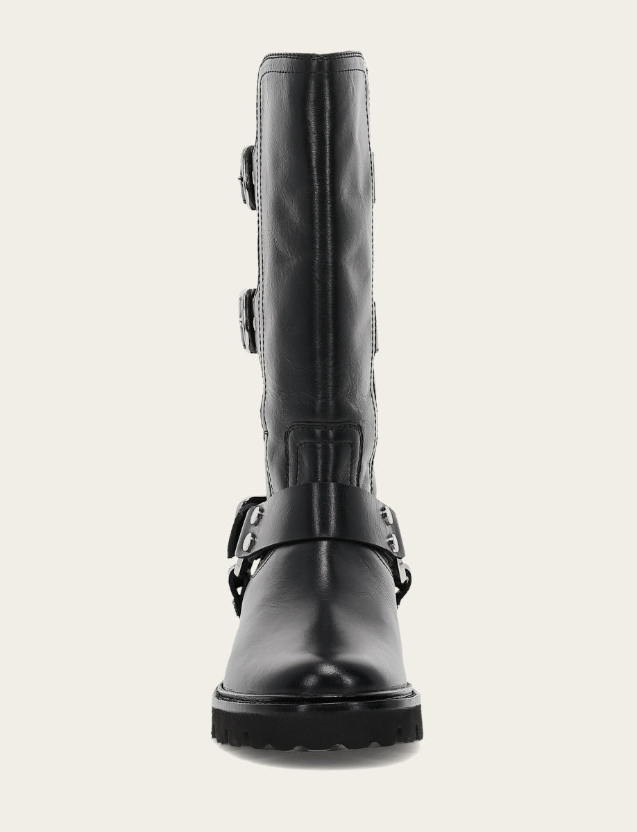 Frye Women's Black Olivia Moto Mid Boot / Black