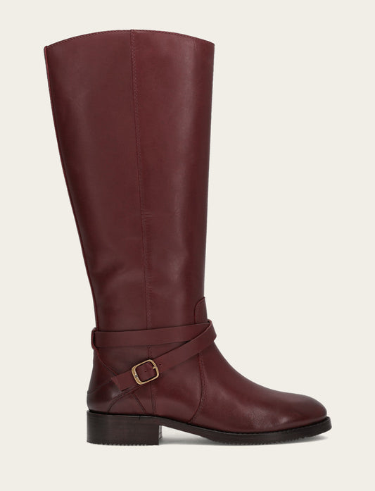 Frye Women's Merlot Melissa Belted Riding Wide Calf Boot / Merlot