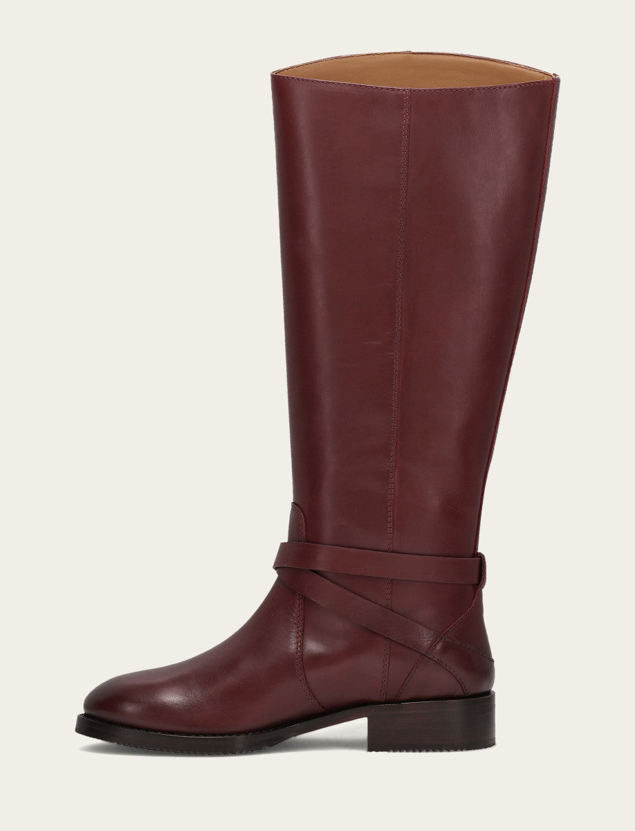 Frye Women's Merlot Melissa Belted Riding Wide Calf Boot / Merlot