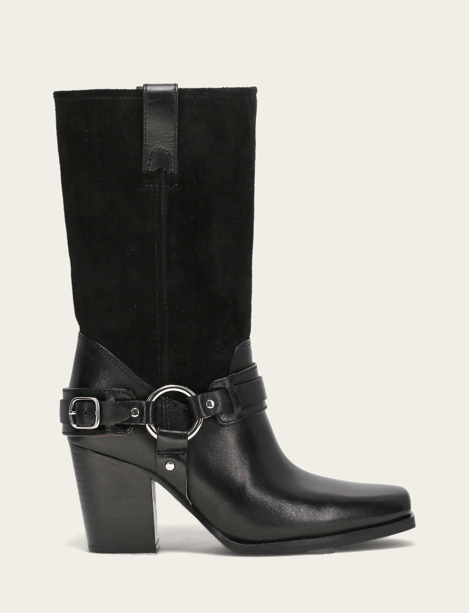 Frye Women's Black Shiloh Harness Belted Boot / Black
