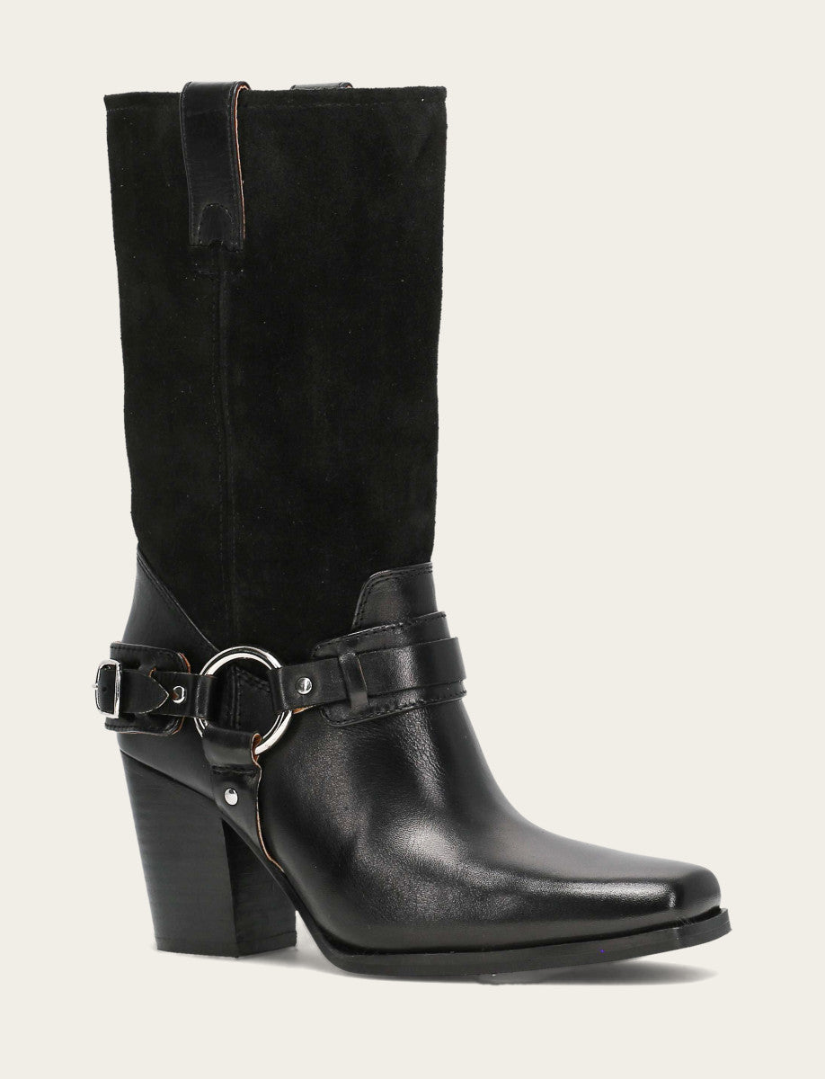 Frye Women's Black Shiloh Harness Belted Boot / Black