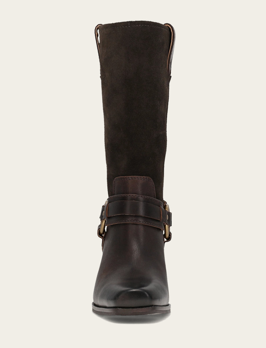 Frye Women's Dark Brown Shiloh Harness Belted Boot / Dark Brown