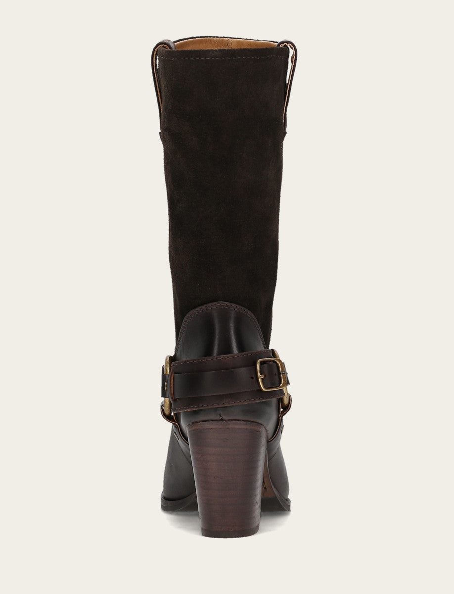 Frye Women's Dark Brown Shiloh Harness Belted Boot / Dark Brown