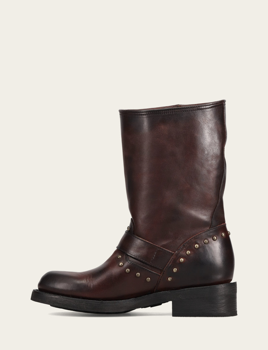 Frye Women's Cherry Lacquer Viv Fringe Engineer Boot / Cherry Lacquer
