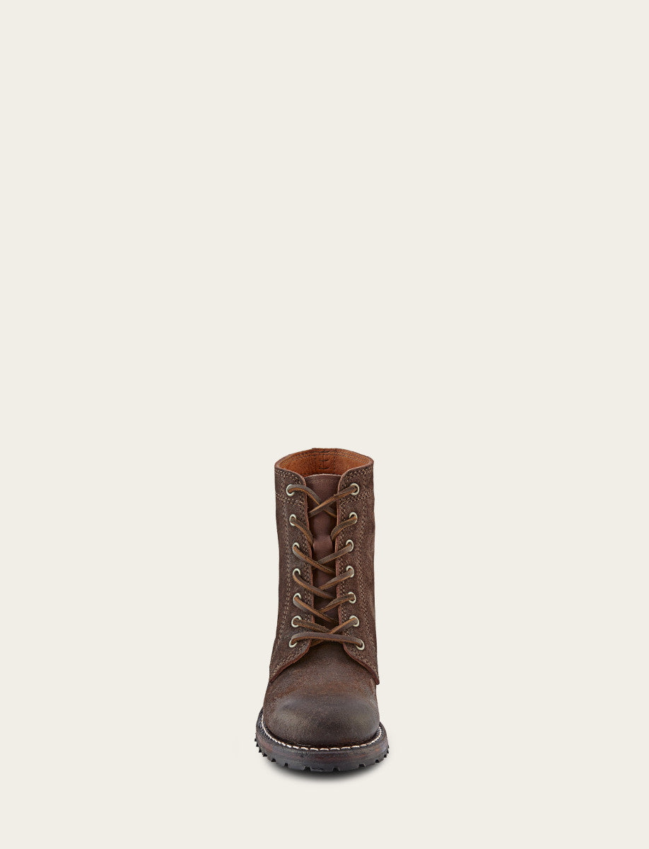 Frye Women's Dark Brown Sabrina 6G Lace Up Boots / Dark Brown