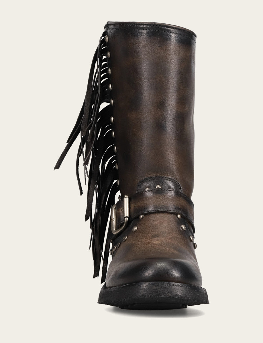 Frye Women's Black Viv Fringe Engineer Boot / Black