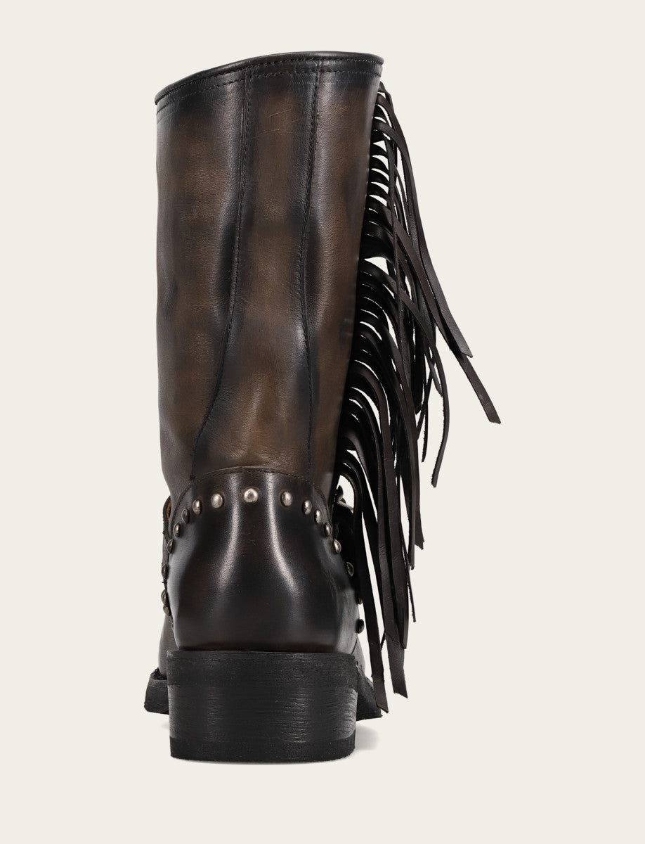 Frye Women's Black Viv Fringe Engineer Boot / Black