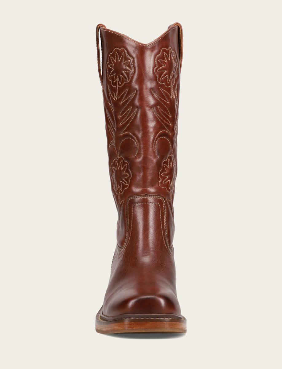 Frye Auburn Kate Deco Stitch Boot / Auburn