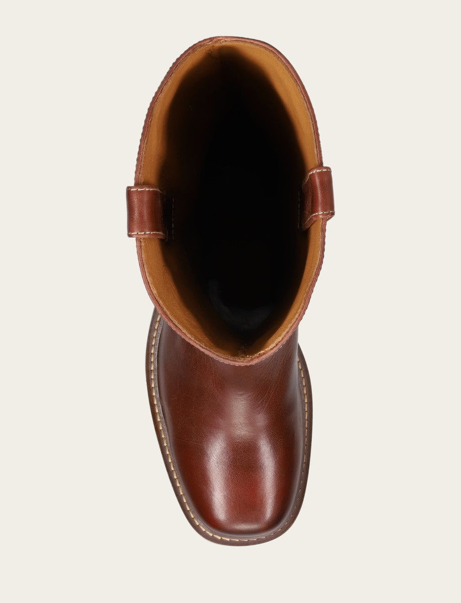 Frye Auburn Kate Deco Stitch Boot / Auburn
