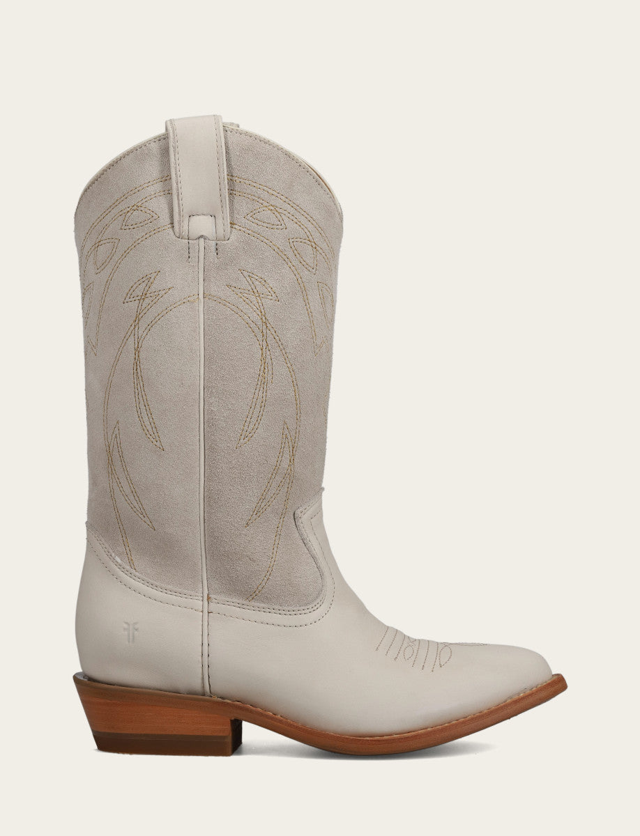 Frye Ivory Billy Pull On Deco Stitch Boot / Ivory