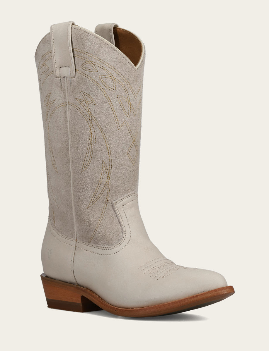 Frye Ivory Billy Pull On Deco Stitch Boot / Ivory