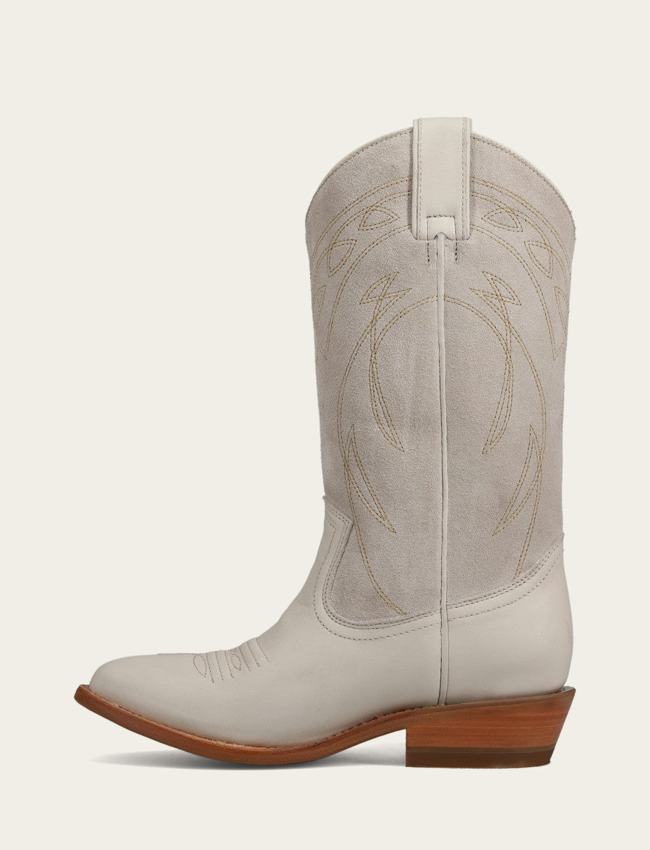 Frye Ivory Billy Pull On Deco Stitch Boot / Ivory