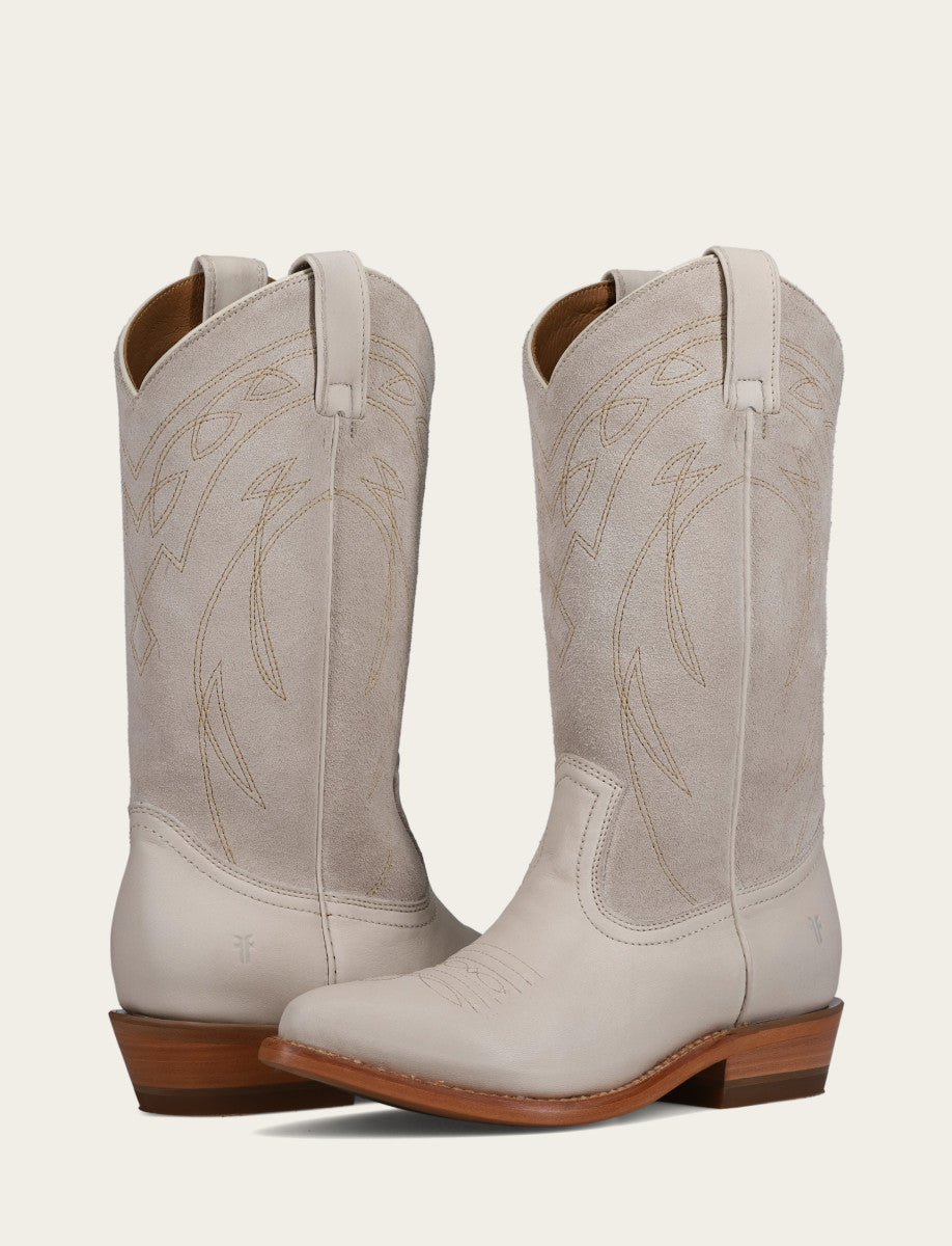 Frye Ivory Billy Pull On Deco Stitch Boot / Ivory