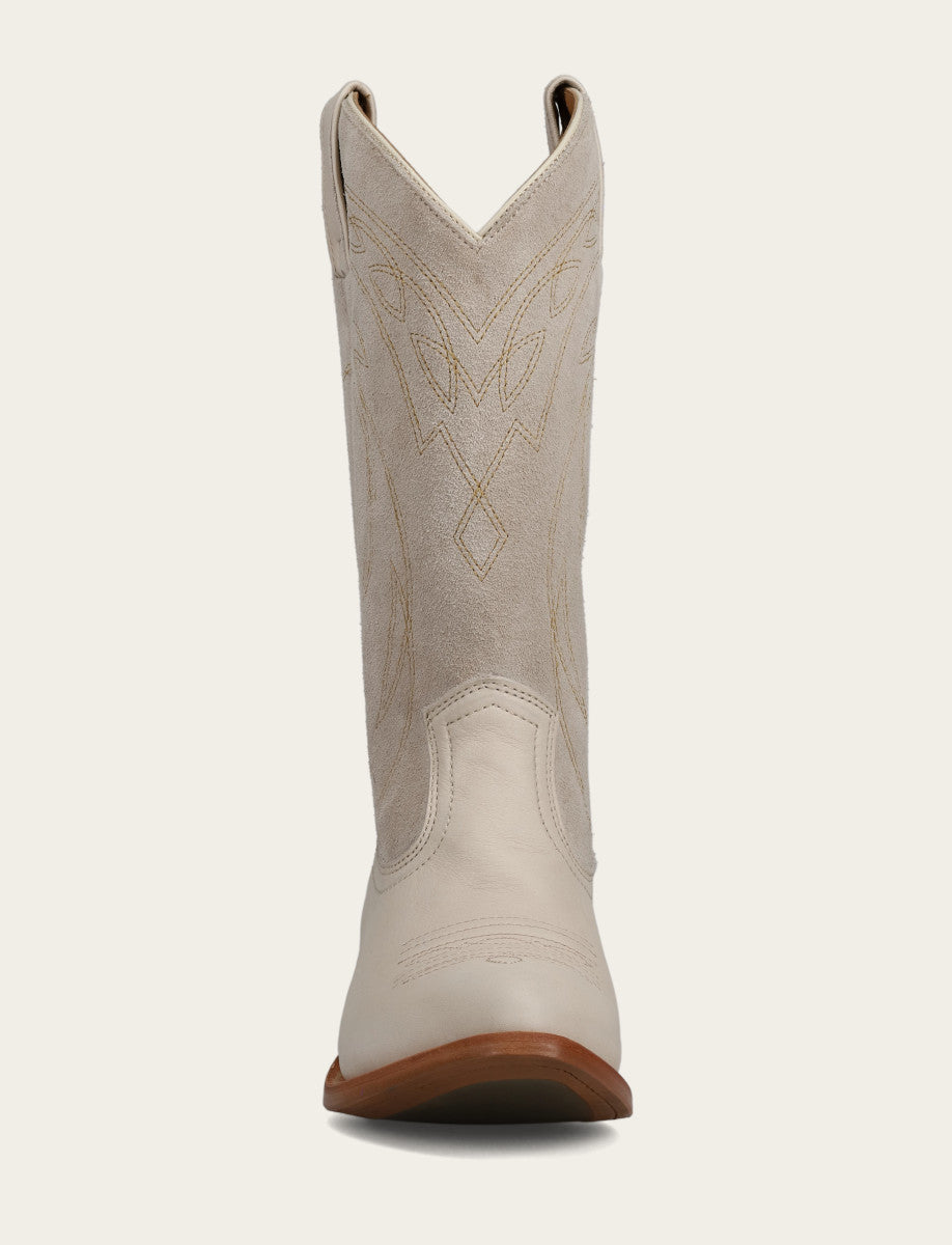 Frye Ivory Billy Pull On Deco Stitch Boot / Ivory