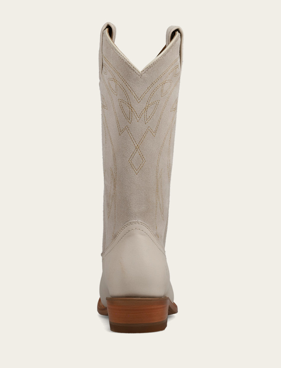 Frye Ivory Billy Pull On Deco Stitch Boot / Ivory