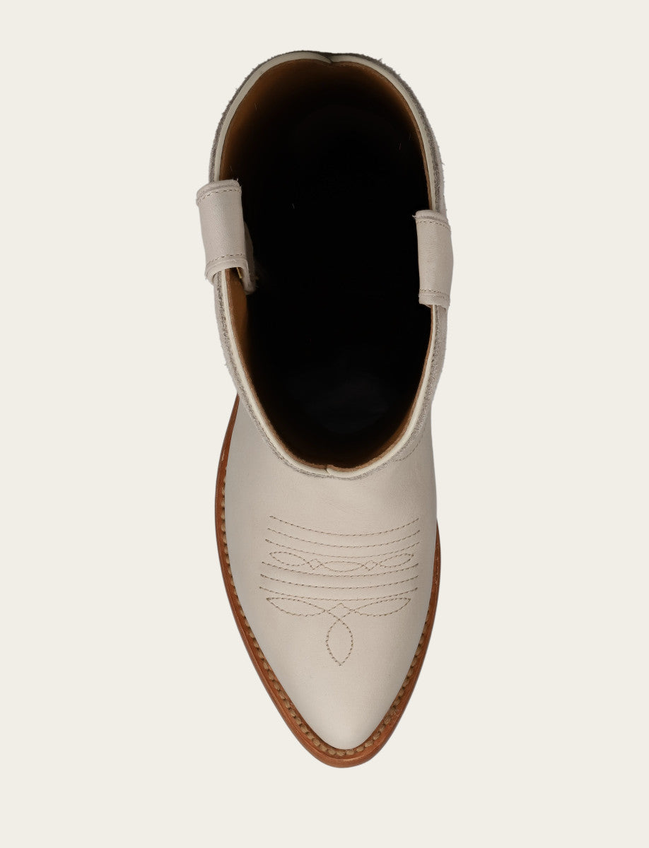 Frye Ivory Billy Pull On Deco Stitch Boot / Ivory