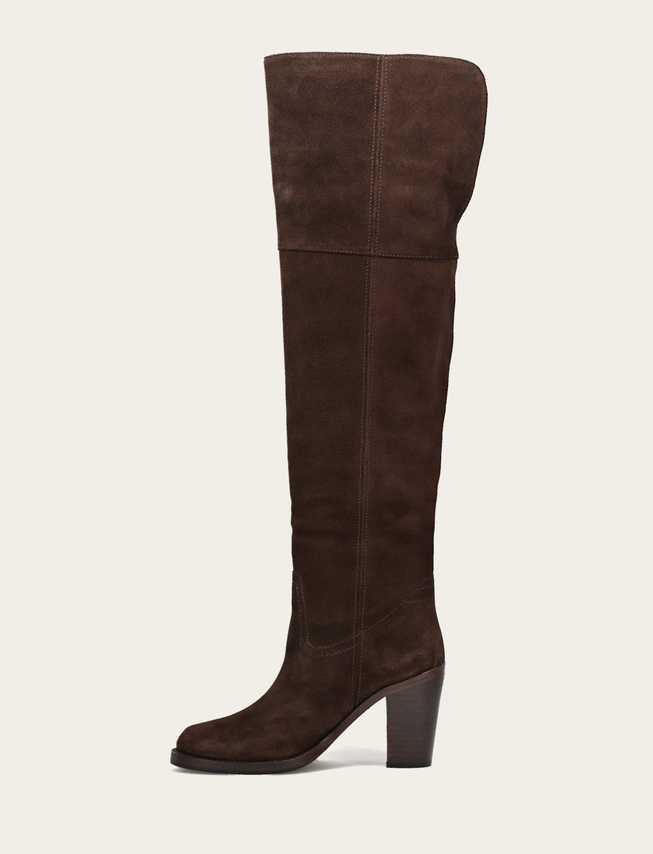 Frye Women's Dark Brown Corinne Over The Knee Boot / Dark Brown
