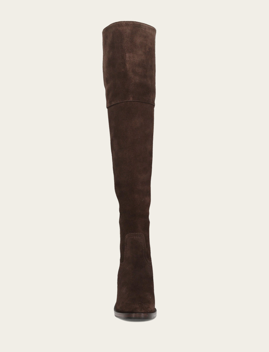 Frye Women's Dark Brown Corinne Over The Knee Boot / Dark Brown