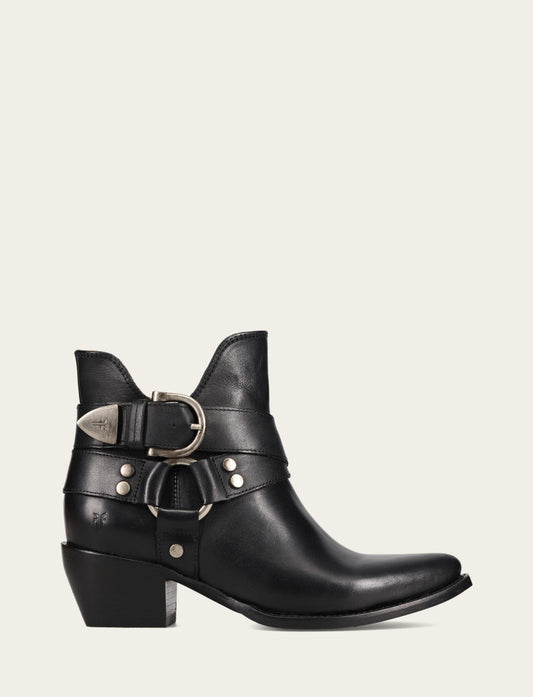 Frye Women’s Black Sacha Multi-Strap Ankle Booties / Black