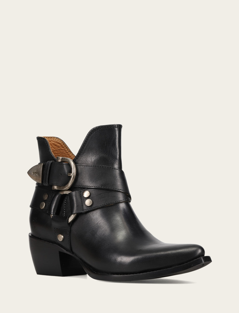 Frye Women’s Black Sacha Multi-Strap Ankle Booties / Black