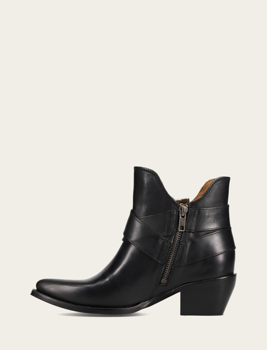 Frye Women’s Black Sacha Multi-Strap Ankle Booties / Black