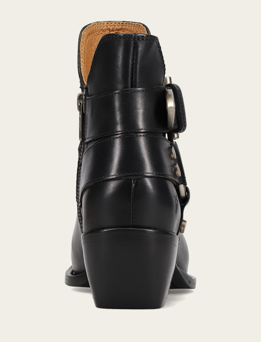 Frye Women’s Black Sacha Multi-Strap Ankle Booties / Black