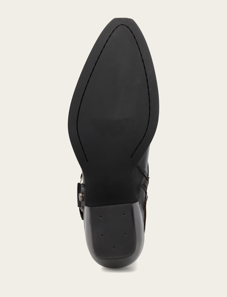 Frye Women’s Black Sacha Multi-Strap Ankle Booties / Black