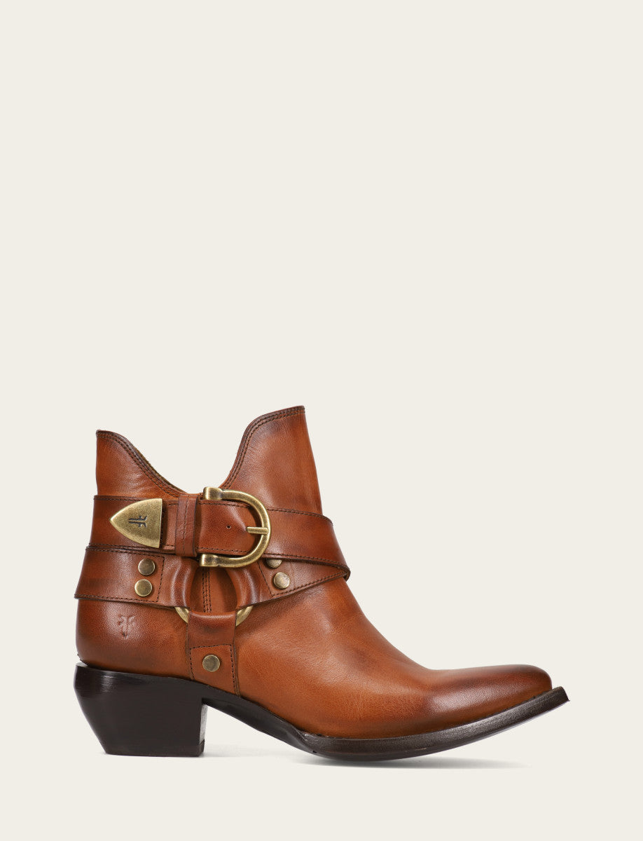 Frye Women's Caramel Sacha Multi Strap Booties / Caramel