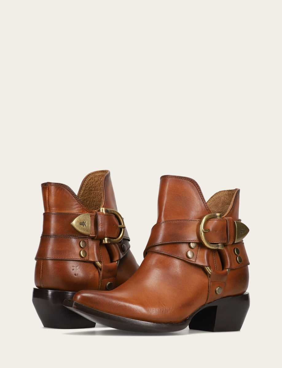 Frye Women's Caramel Sacha Multi Strap Booties / Caramel