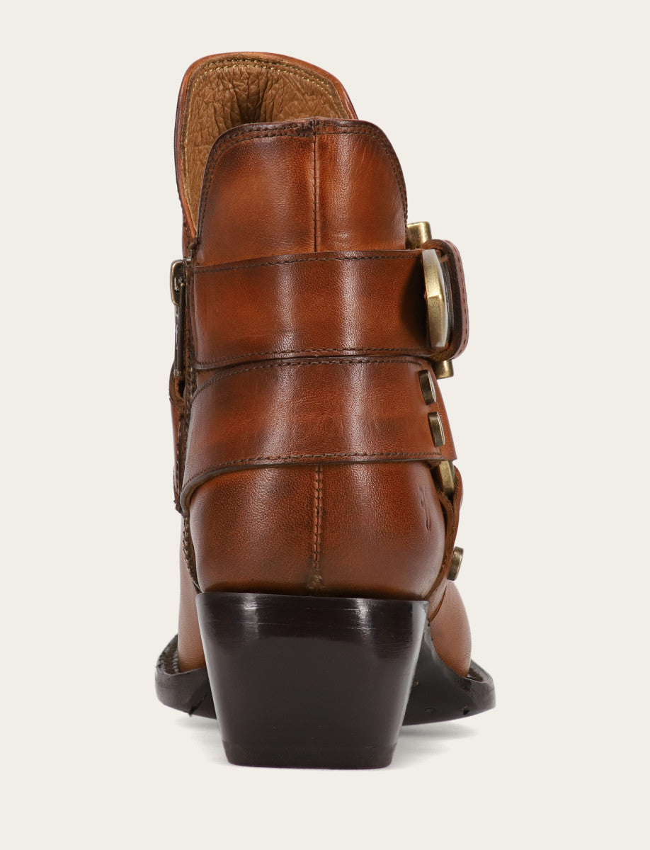 Frye Women's Caramel Sacha Multi Strap Booties / Caramel