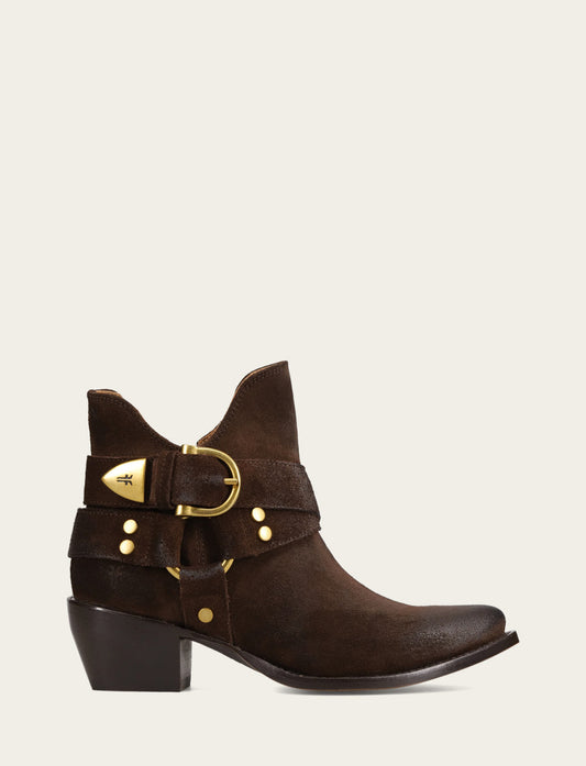 Frye Women's Chocolate Sacha Multi Strap Booties / Chocolate