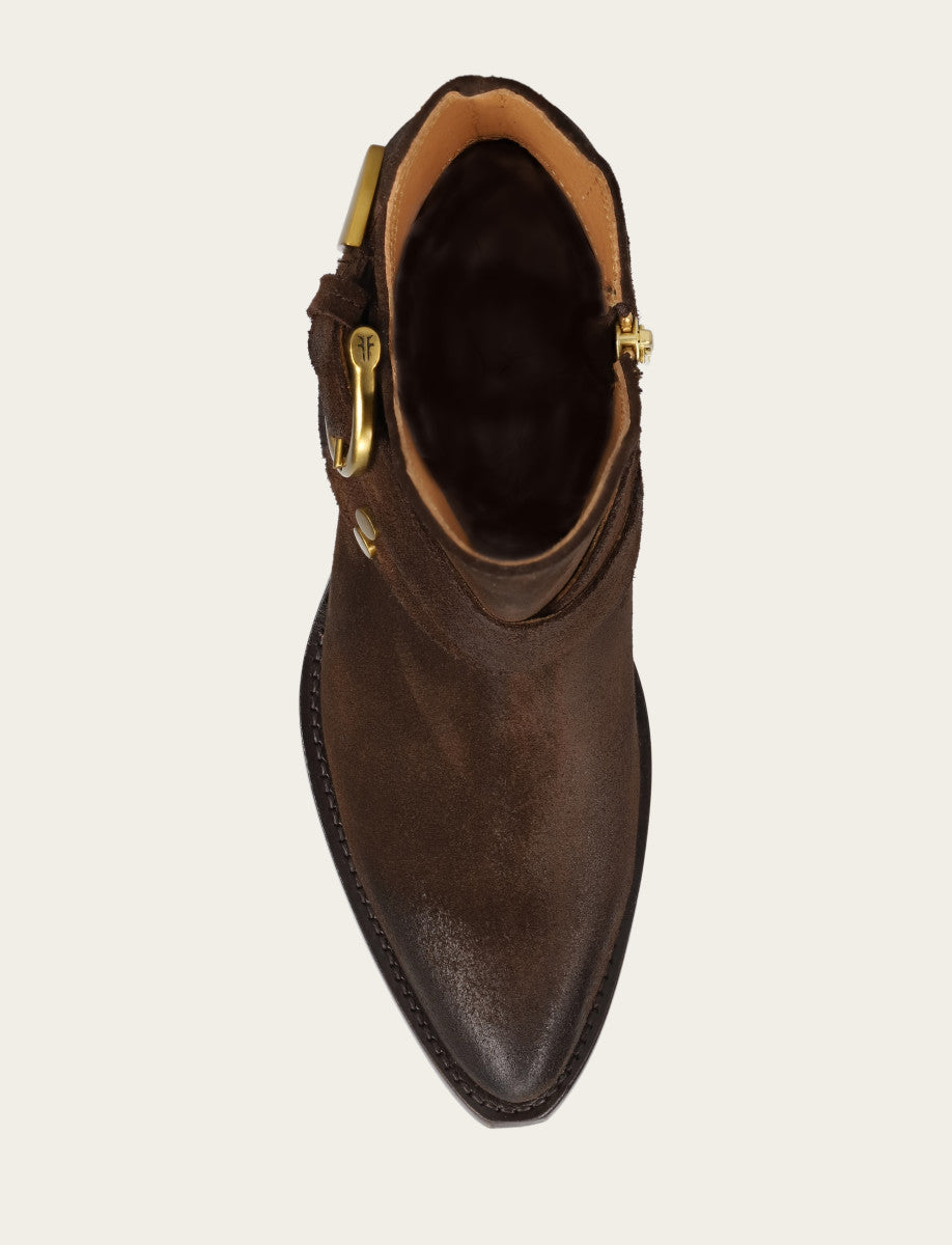 Frye Women's Chocolate Sacha Multi Strap Booties / Chocolate