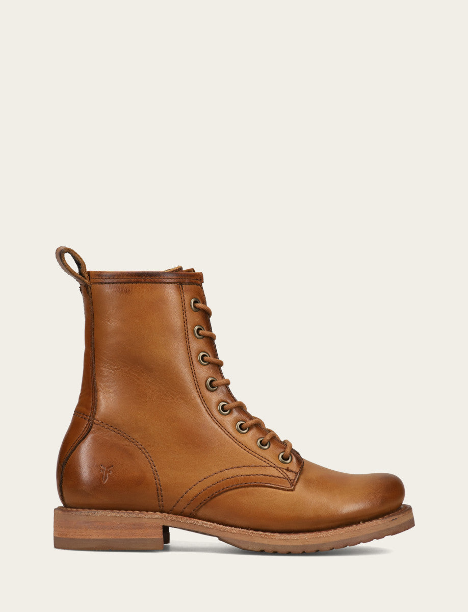 Frye Women's Caramel Veronica Flex Combat Booties / Caramel