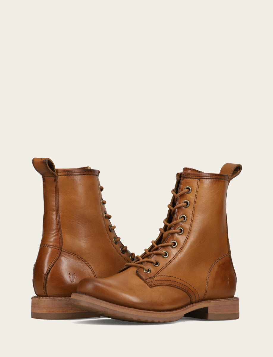 Frye Women's Caramel Veronica Flex Combat Booties / Caramel