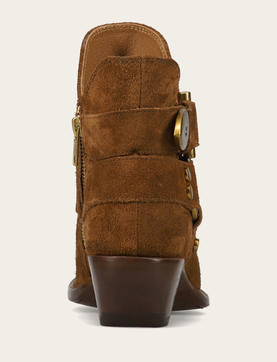 Frye Women's Bark Sacha Multi Strap Booties / Bark