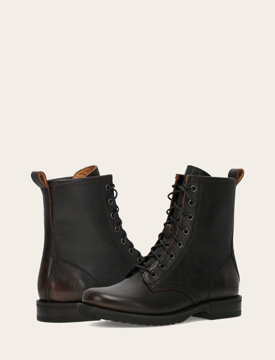 Frye Antique Brown Veronica Flex Combat Boot / Antique Brown