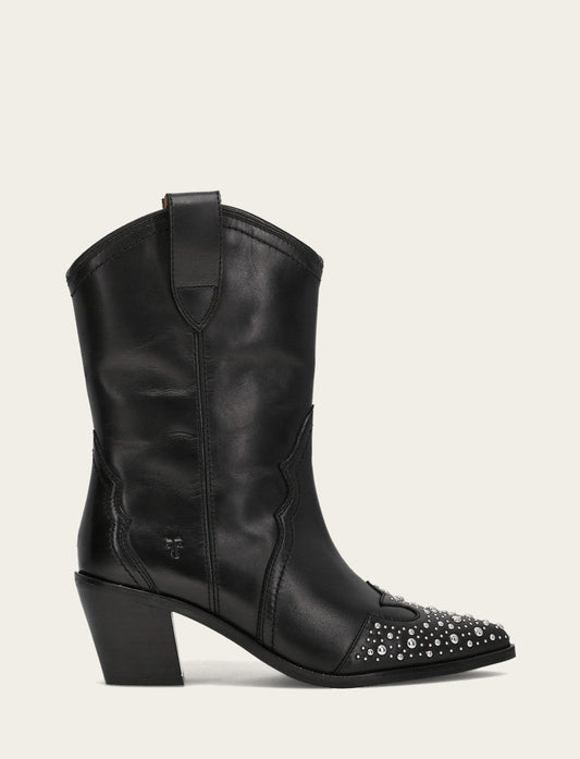 Frye Women's Black Sara Wingtip Stud Boot / Black