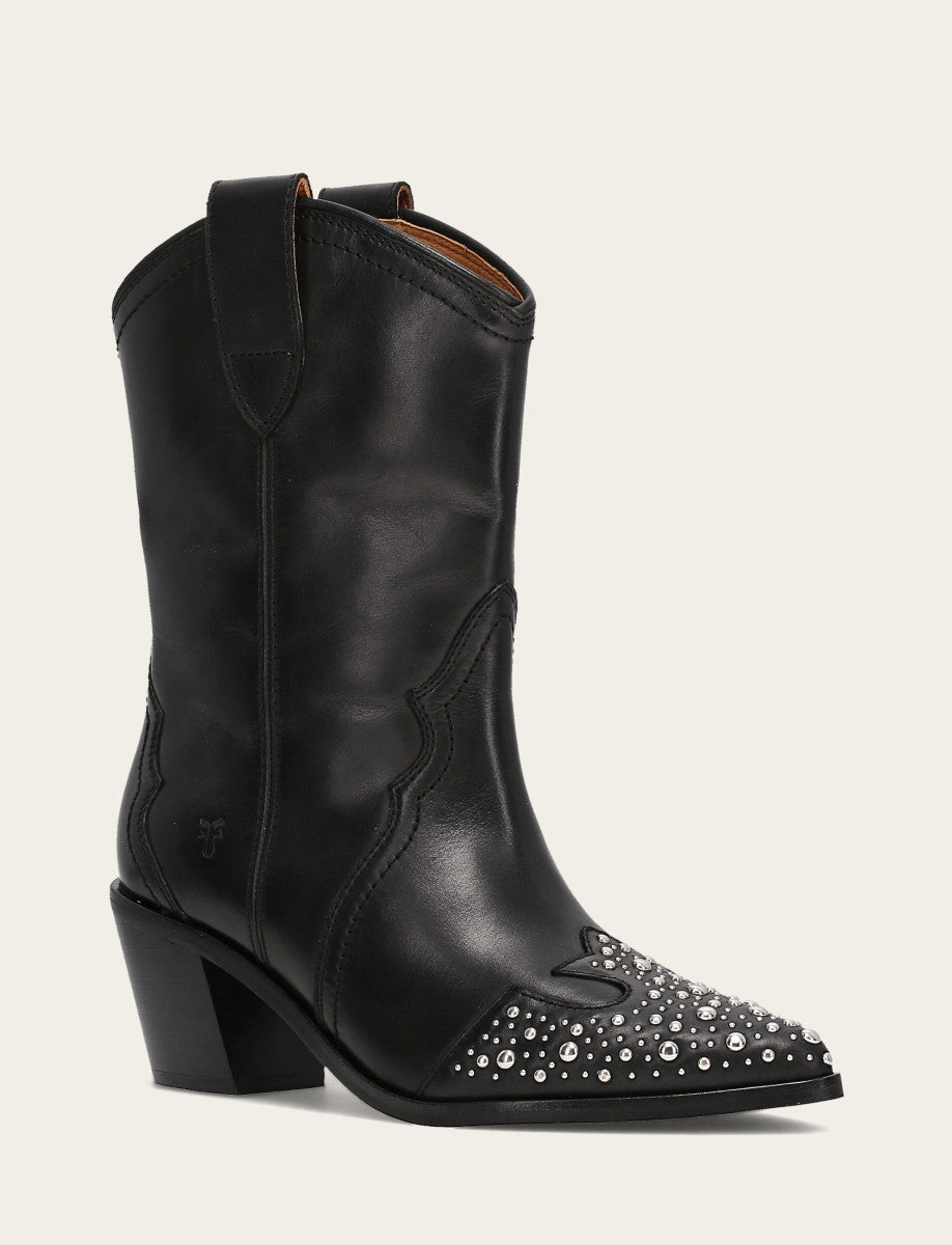 Frye Women's Black Sara Wingtip Stud Boot / Black
