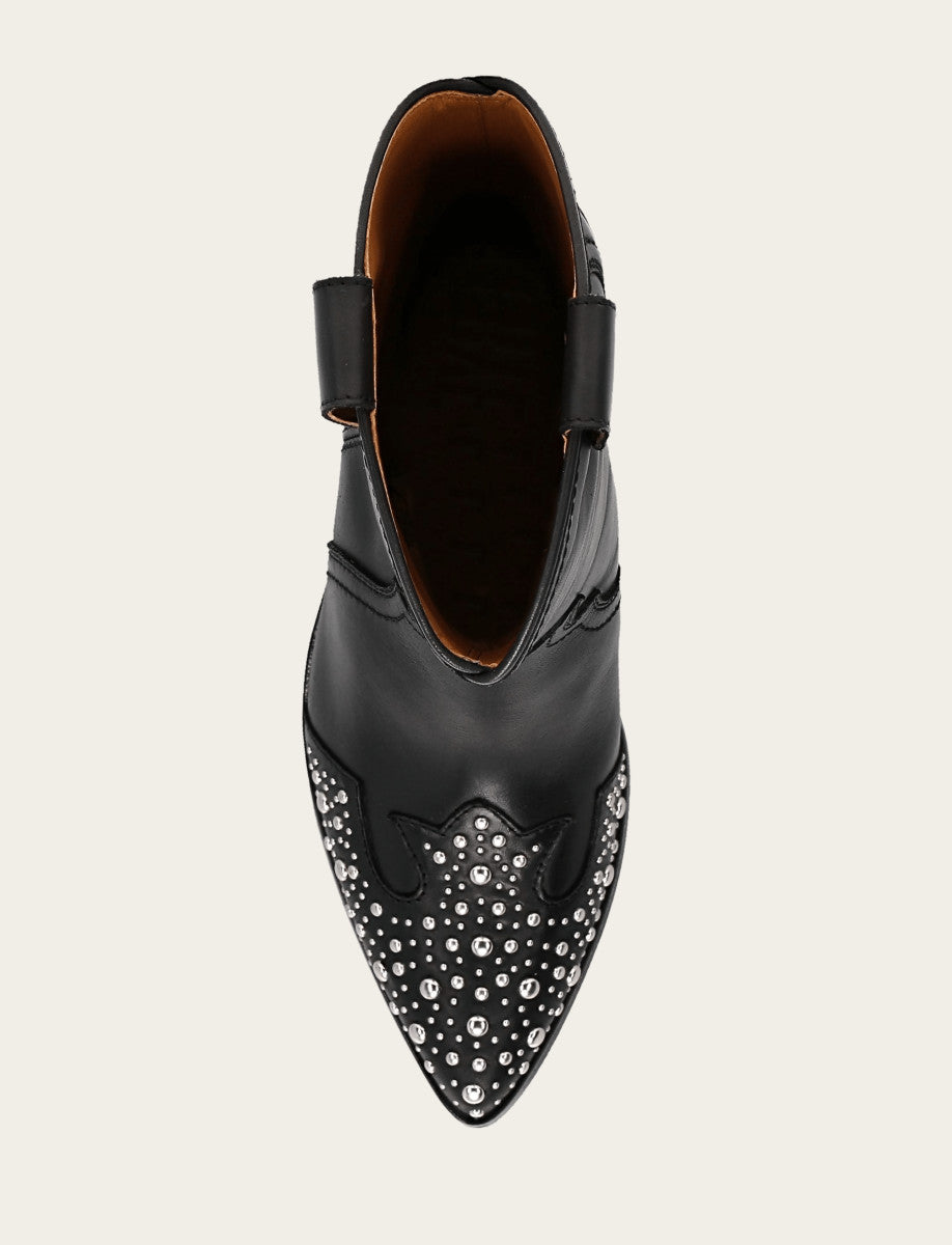 Frye Women's Black Sara Wingtip Stud Boot / Black