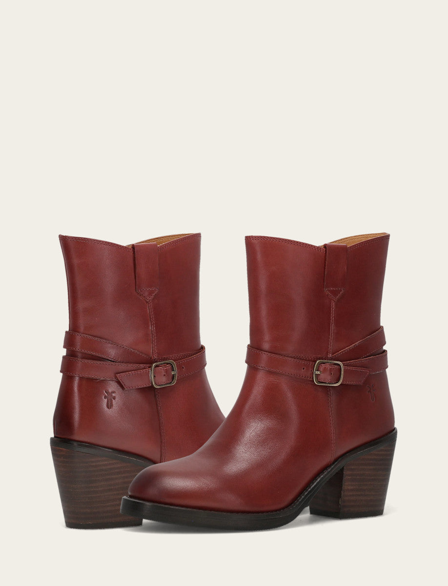 Frye Women's Cranberry Rylee Belted Inside Zip Boot / Cranberry