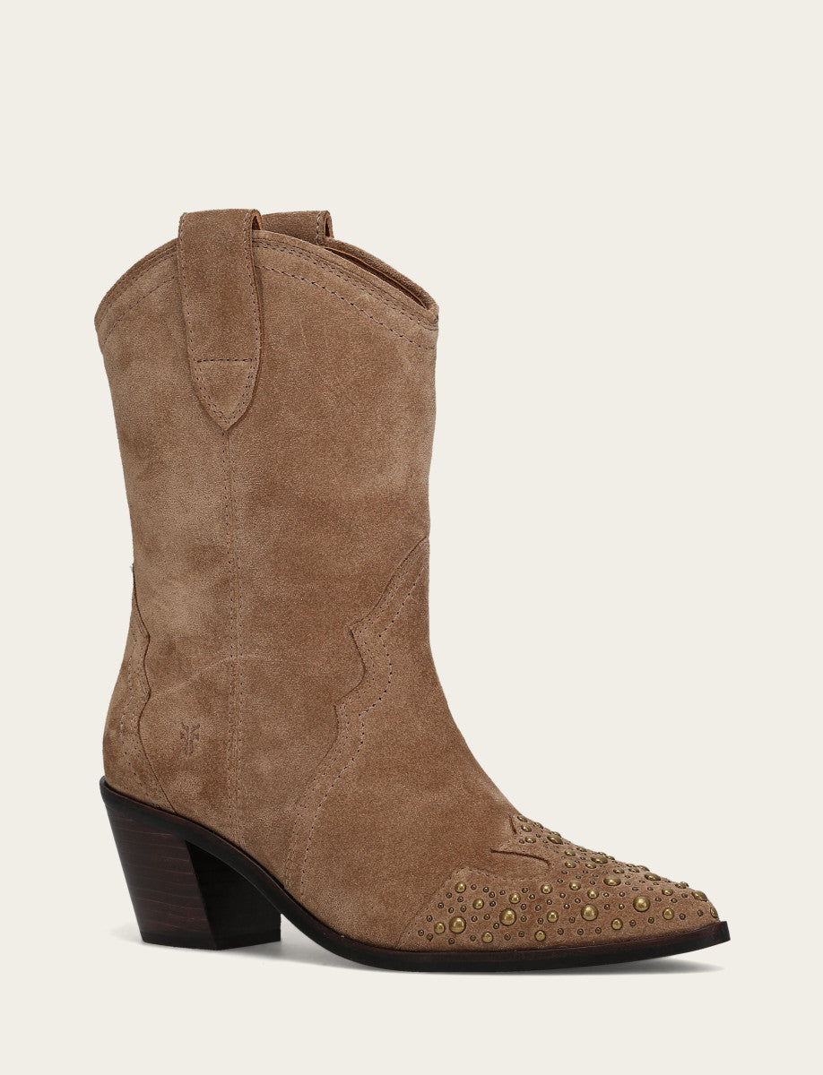 Frye Women's Almond Sara Wingtip Stud Boot / Almond