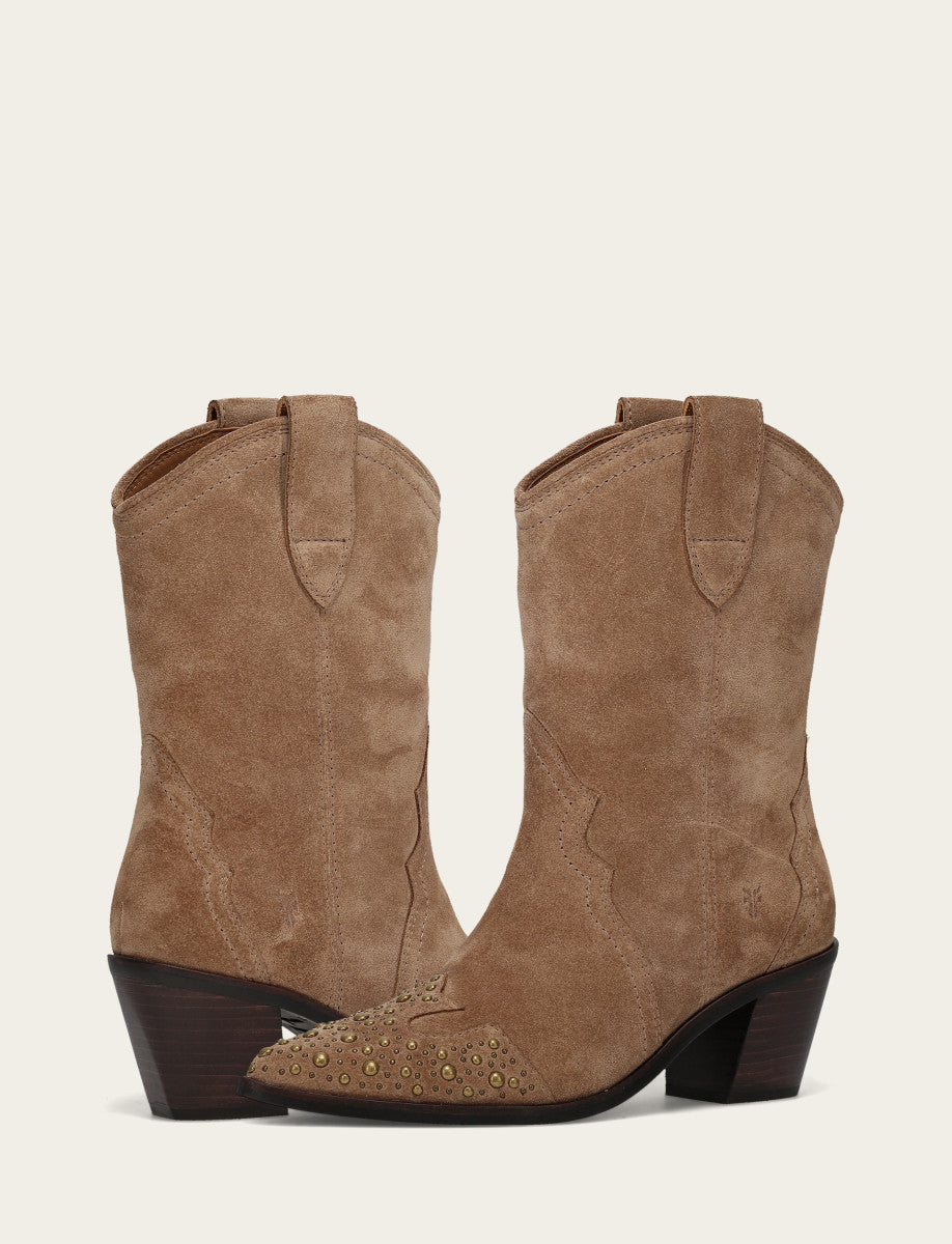 Frye Women's Almond Sara Wingtip Stud Boot / Almond